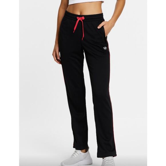 Adidas Women’s Black & Red Soccer Straight Leg Track Pants - Size Medium - Picture 1 of 6
